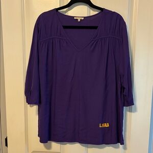 LSU Women's V-Neck Purple Tunic
